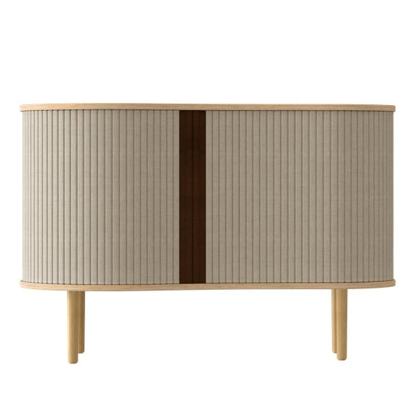 Comodă bej/în culoare naturală joasă cu aspect de lemn de stejar cu ușă glisantă 100x67 cm Audacious – UMAGE-image-3