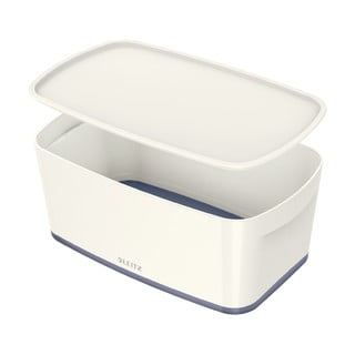 Cutie de depozitare din plastic alb-gri cu capac MyBox - Leitz