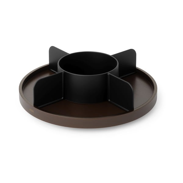 Organizator de baie negru pentru cosmetice/rotativ din lemn Bellwood – Umbra