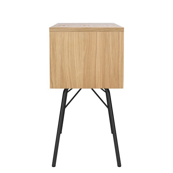 Noptieră în culoare naturală cu aspect de lemn de stejar Rayburn – Woodman-image-4