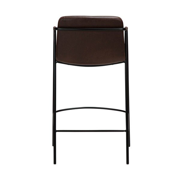 Scaun bar cu husă din piele artificială DAN-FORM Denmark Boto, maro închis, înălțime 95 cm-image-3
