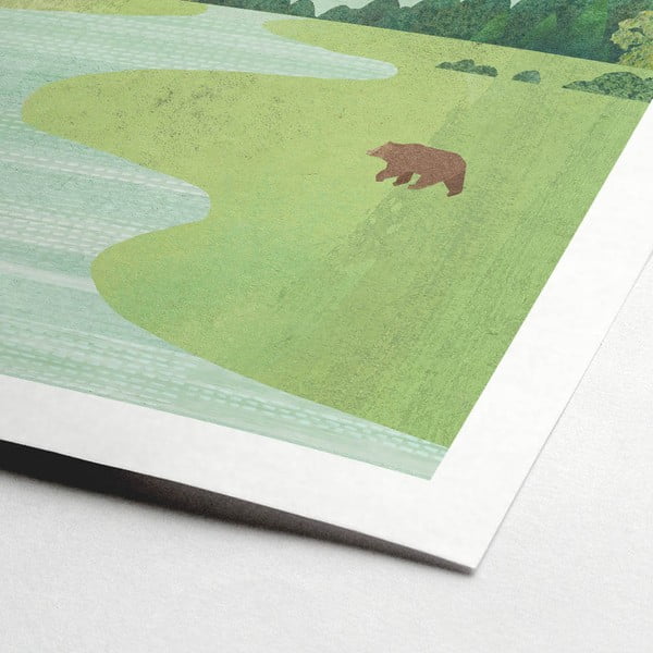 Poster 30x40 cm Bear in the Meadow - Travelposter-image-1