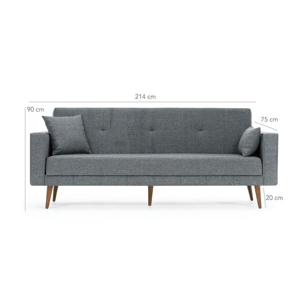 Canapea extensibilă Balcab Home Ivonne, gri-image-1