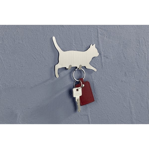 Cârlige 2 buc. autoadezive din oțel inoxidabil Cat – Maximex-image-1