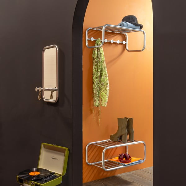 Panou de agățat diverse argintiu din metal 35x60x11 cm Retro – Spinder Design-image-1