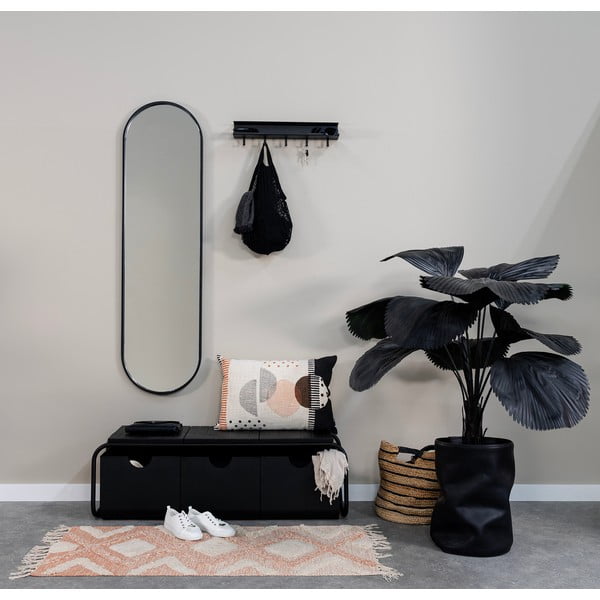 Cuier de perete negru cu raft din metal 50 cm Easy – Spinder Design-image-2