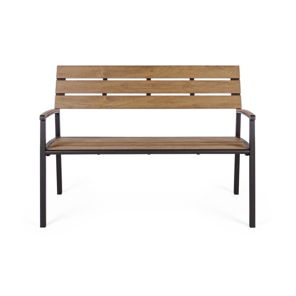 Bancă de grădină în culoare naturală din metal Isak – Bizzotto