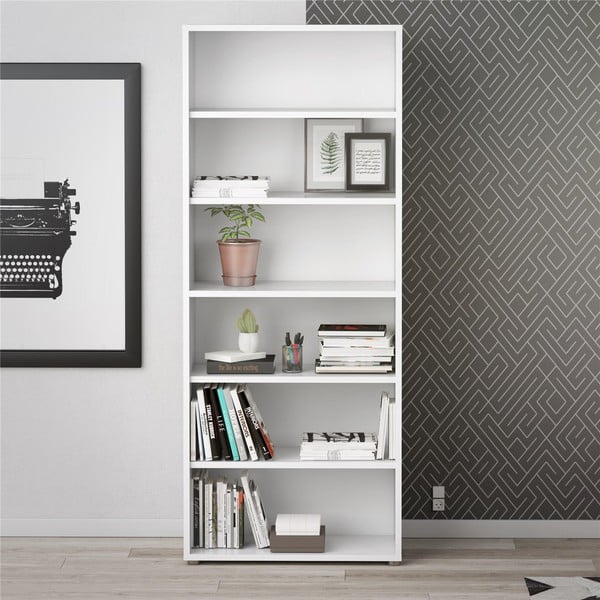 Bibliotecă modulară albă 89x222 cm Prima – Tvilum-image-1