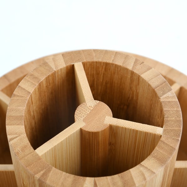 Organizator de baie în culoare naturală pentru cosmetice/rotativ, din bambus Isalys – MSV-image-4