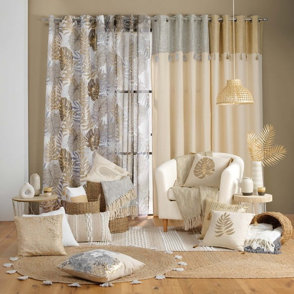 Draperie gri-aurie 140x260 cm Mogador – douceur d'intérieur-image-3