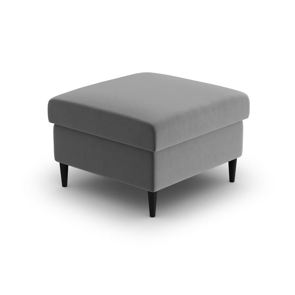 Taburet gri deschis cu tapițerie din catifea Kyoto – Cosmopolitan Design-image-2