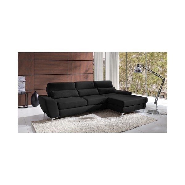 Colțar extensibil Windsor & Co. Sofas Omega, colț partea dreaptă, negru -image-1