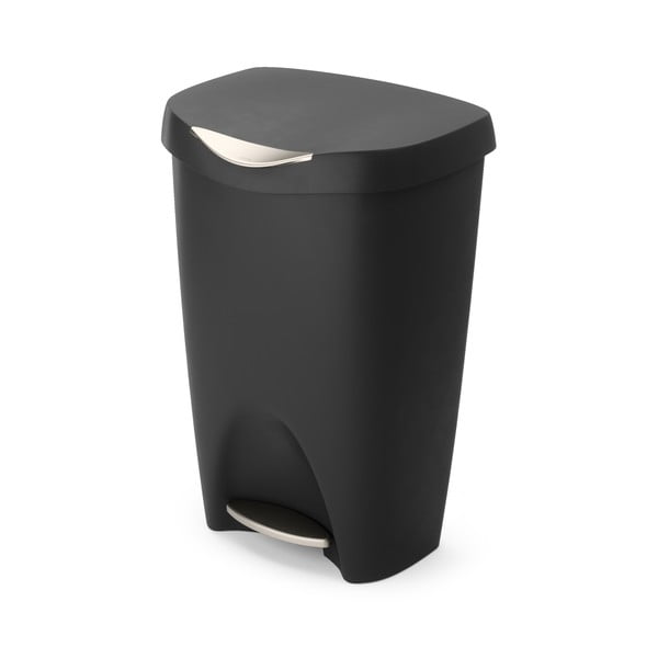 Coș de gunoi negru cu pedală din plastic 50 l Brim – Umbra-image-4