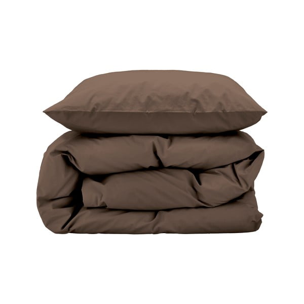 Lenjerie de pat maro din bumbac percal pentru pat dublu/extinsă 200x220 cm Crisp – Södahl