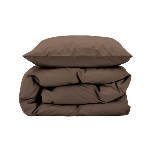Lenjerie de pat maro din bumbac percal pentru pat dublu/extinsă 200x220 cm Crisp – Södahl
