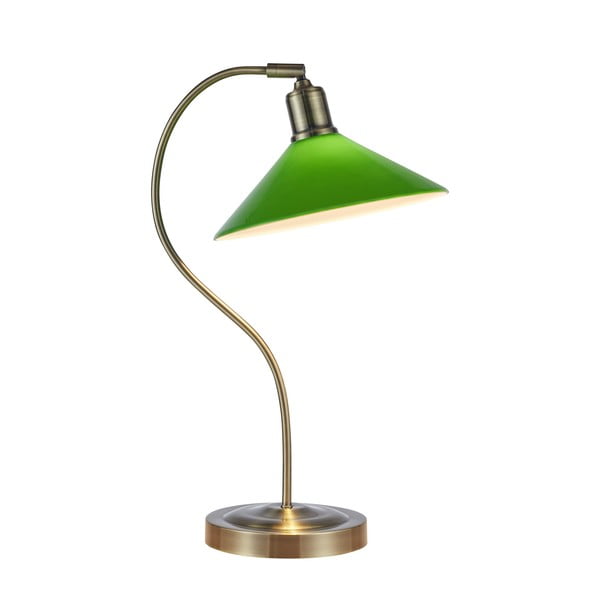 Veioză verde/alămie cu abajur din sticlă (înălțime 49 cm) Vela – Markslöjd