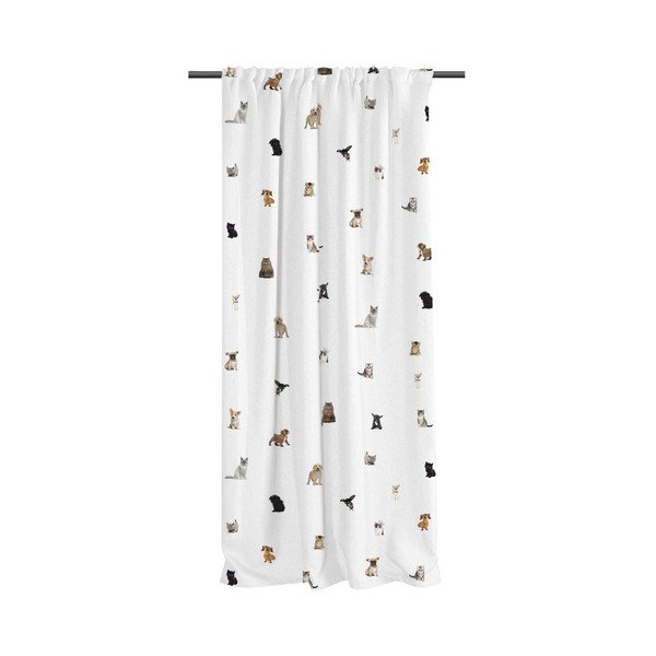 Draperie pentru copii albă din bumbac satinat 110x250 cm The Cutest Ones – Butter Kings