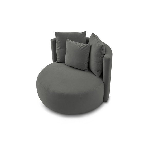 Fotoliu gri deschis cu tapițerie din catifea Cesar – Bobochic Paris-image-4