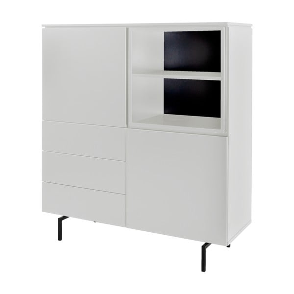 Comodă albă înaltă 120x133 cm Plain – Tenzo-image-1