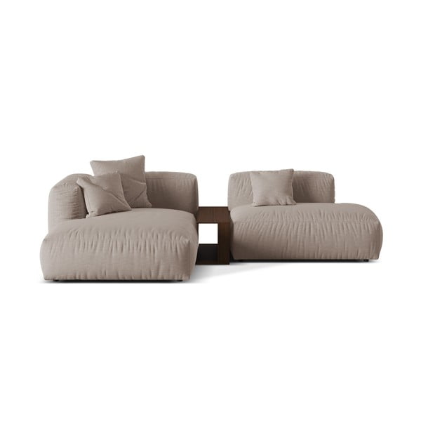 Colțar modular bej (cu colț pe partea stângă ) Martina – Micadoni Home