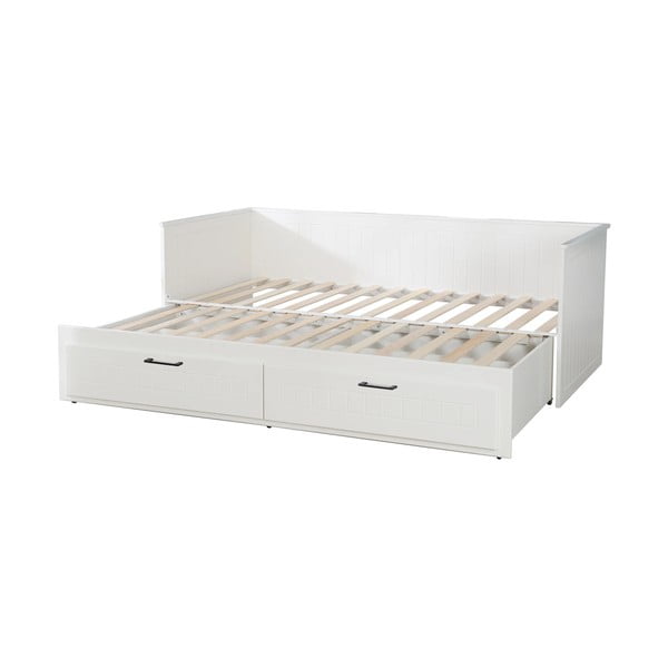 Pat pentru copii  alb cu extensie suplimentară și spațiu de depozitare 90/180x200 cm Sylt – Roba-image-2