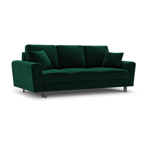 Canapea verde extensibilă, cu spațiu de depozitare cu tapițerie din catifea 235 cm Kyoto – Cosmopolitan Design-image-1