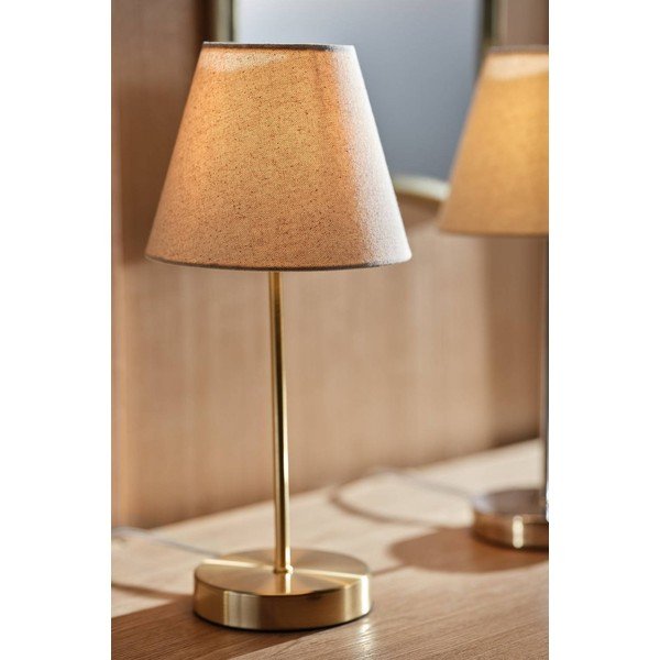 Veioză bej/alămie din material textil (înălțime 39 cm) Lasse – Jotex-image-1