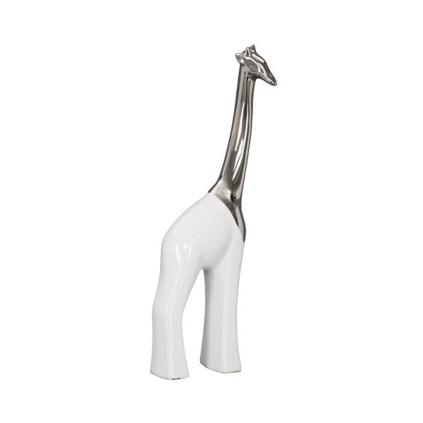 Statuetă decorativă din ceramică Mauro Ferretti Elefante Giraffa, înălțime 35 cm, alb-image-4