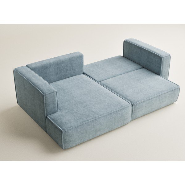 Colțar albastru deschis extensibil/cu spațiu de depozitare cu tapițerie din chenille (cu colț pe partea stângă/cu șezlong) Velto – Maison de Rêve-image-3