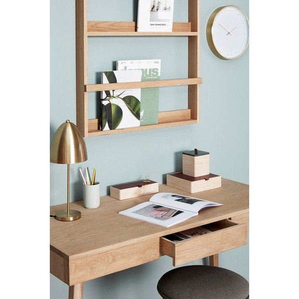 Raft în culoare naturală etajat/pentru fotografii din lemn de stejar 74 cm Display – Hübsch-image-1