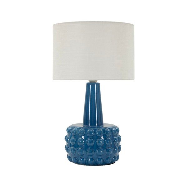 Veioză albă/albastră din ceramică cu abajur textil (înălțime 51,5 cm) Gress – Mauro Ferretti