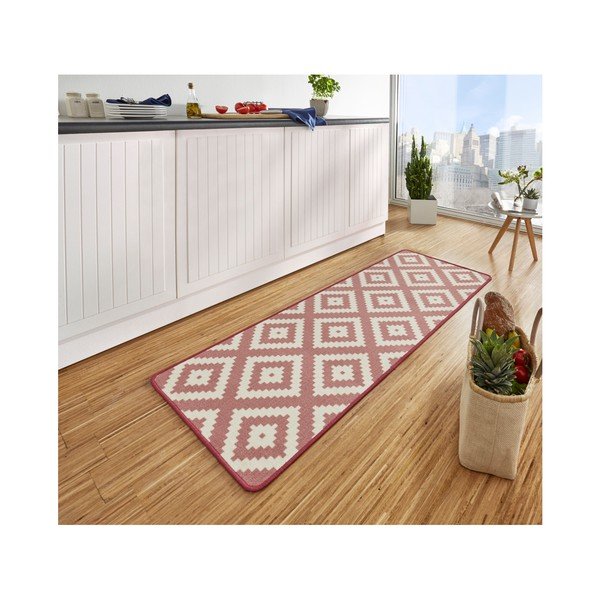 Covor tip traversă de bucătărie Hanse Home Diamond, 67x180 cm, roz-image-1