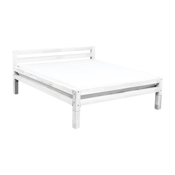 Pat dublu din lemn de molid Benlemi Double, 180 x 200 cm, alb-image-3