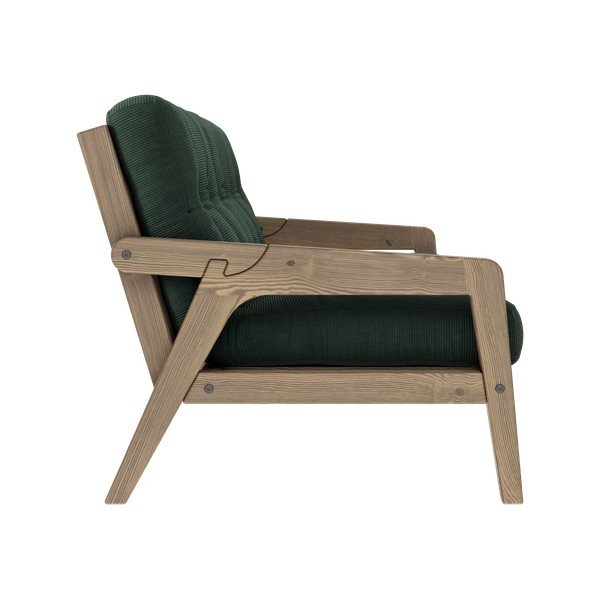 Canapea verde extensibilă cu tapițerie din catifea reiată 204 cm Grab - Karup Design-image-4