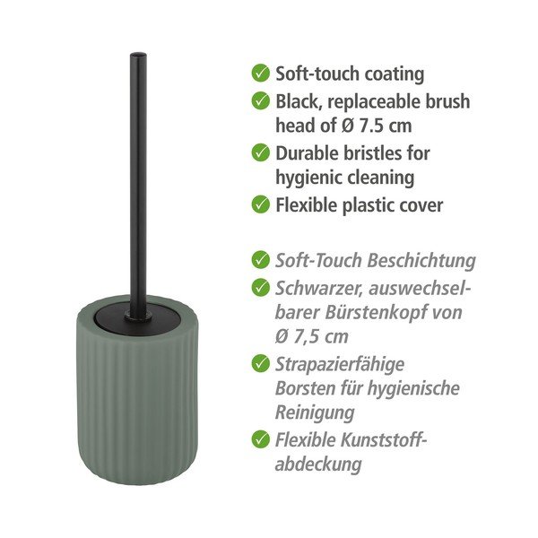 Perie de toaletă cu suport din ceramică Wenko Belluno, verde-image-4