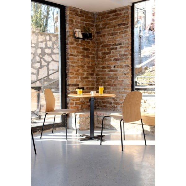 Scaune de dining maro stivuibile 2 buc. cu aspect de lemn de nuc Book – Gazzda-image-4