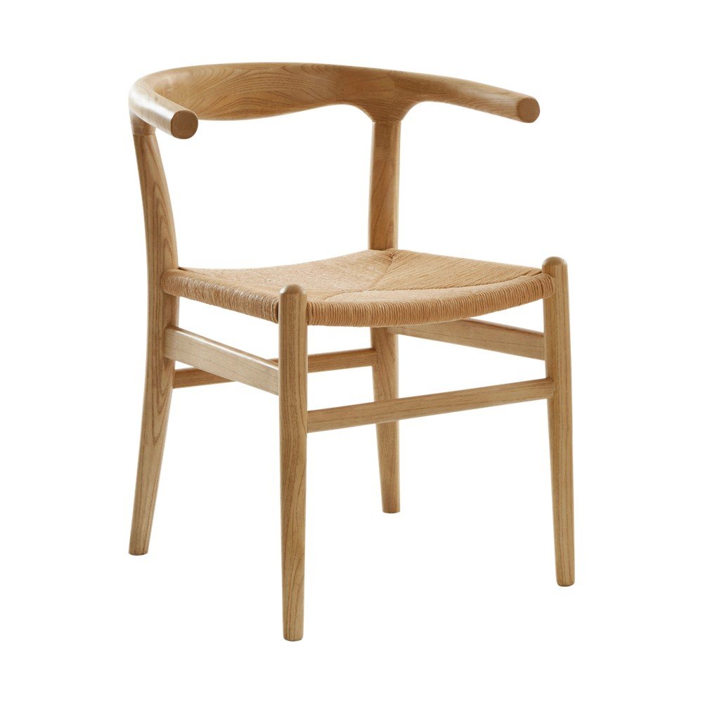 Scaun de dining în culoare naturală cu cotiere din lemn de ulm Nattavaara – Jotex