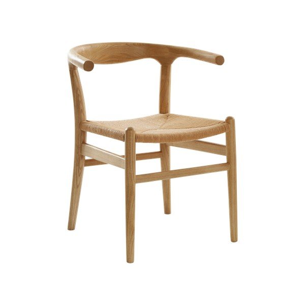 Scaun de dining în culoare naturală cu cotiere din lemn de ulm Nattavaara – Jotex