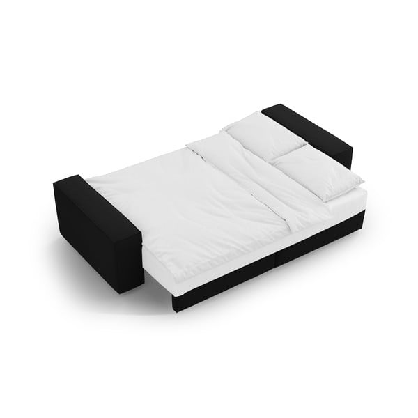 Canapea neagră extensibilă 247 cm Jodie – Micadoni Home-image-4