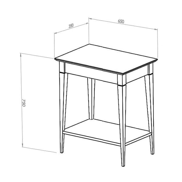 Masă tip consolă Ragaba Mimo, lățime 65 cm, alb-image-3