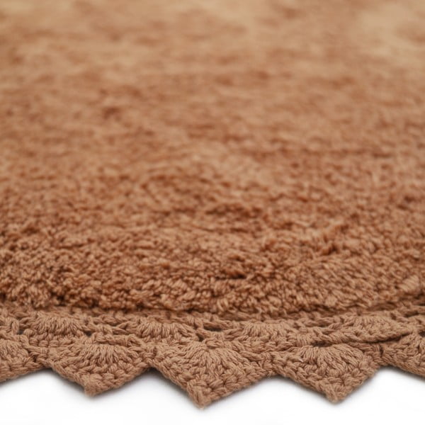 Covor cărămiziu lavabil țesut manual rotund din bumbac ø 110 cm Perla Toffee – Nattiot-image-4