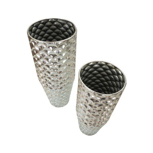 Vaze argintii 2 buc. din metal înalte (înălțime 92 cm) Silvy – Mauro Ferretti-image-2