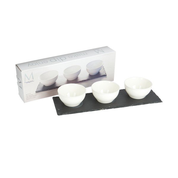 Set de 3 sosiere din porțelan alb cu bază Mikasa-image-2