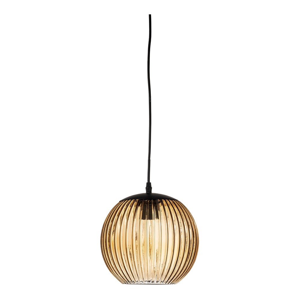 Lustră maro LED din sticlă ø 23 cm Sybia – Bloomingville