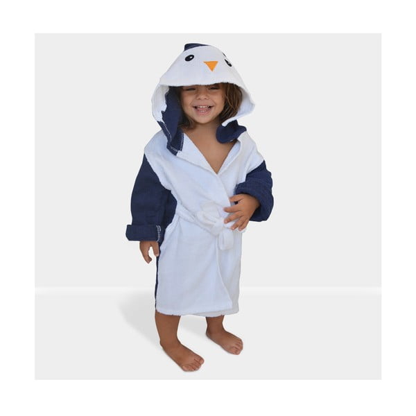 Halat pentru copii alb/albastru S din bumbac Penguin - Rocket Baby-image-1