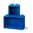 Set 2 rafturi de perete pentru copii LEGO® Brick, albastru