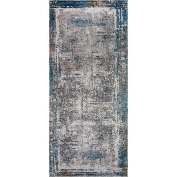 Covor tip traversă albastru lavabil 80x300 cm Abstract Colors Blue – Vitaus