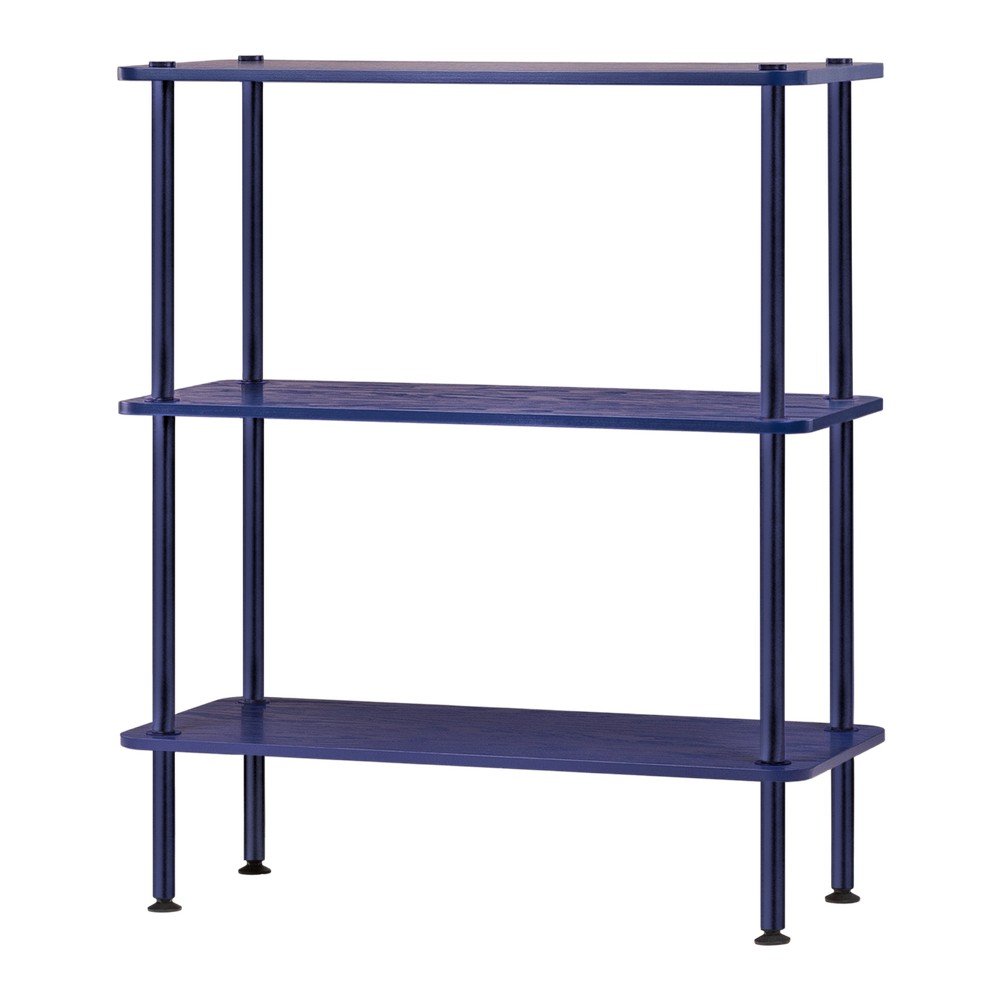 Etajeră albastră cu aspect de lemn de stejar 80x905x35 cm Teidi – noo.ma