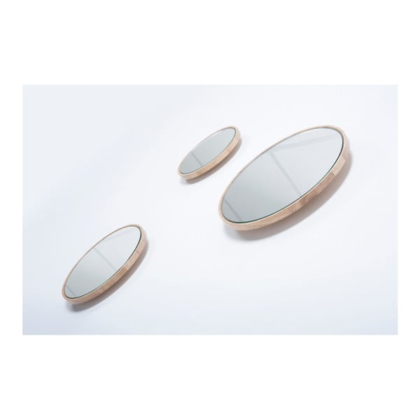 Oglindă de perete cu ramă din lemn masiv de stejar Gazzda Look, ⌀ 32 cm-image-4