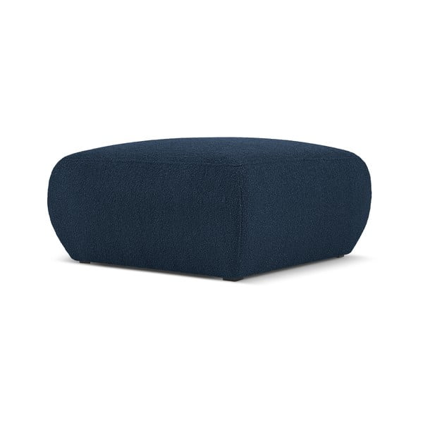 Taburet albastru închis cu tapițerie din stofă bouclé Molino – Micadoni Home-image-1